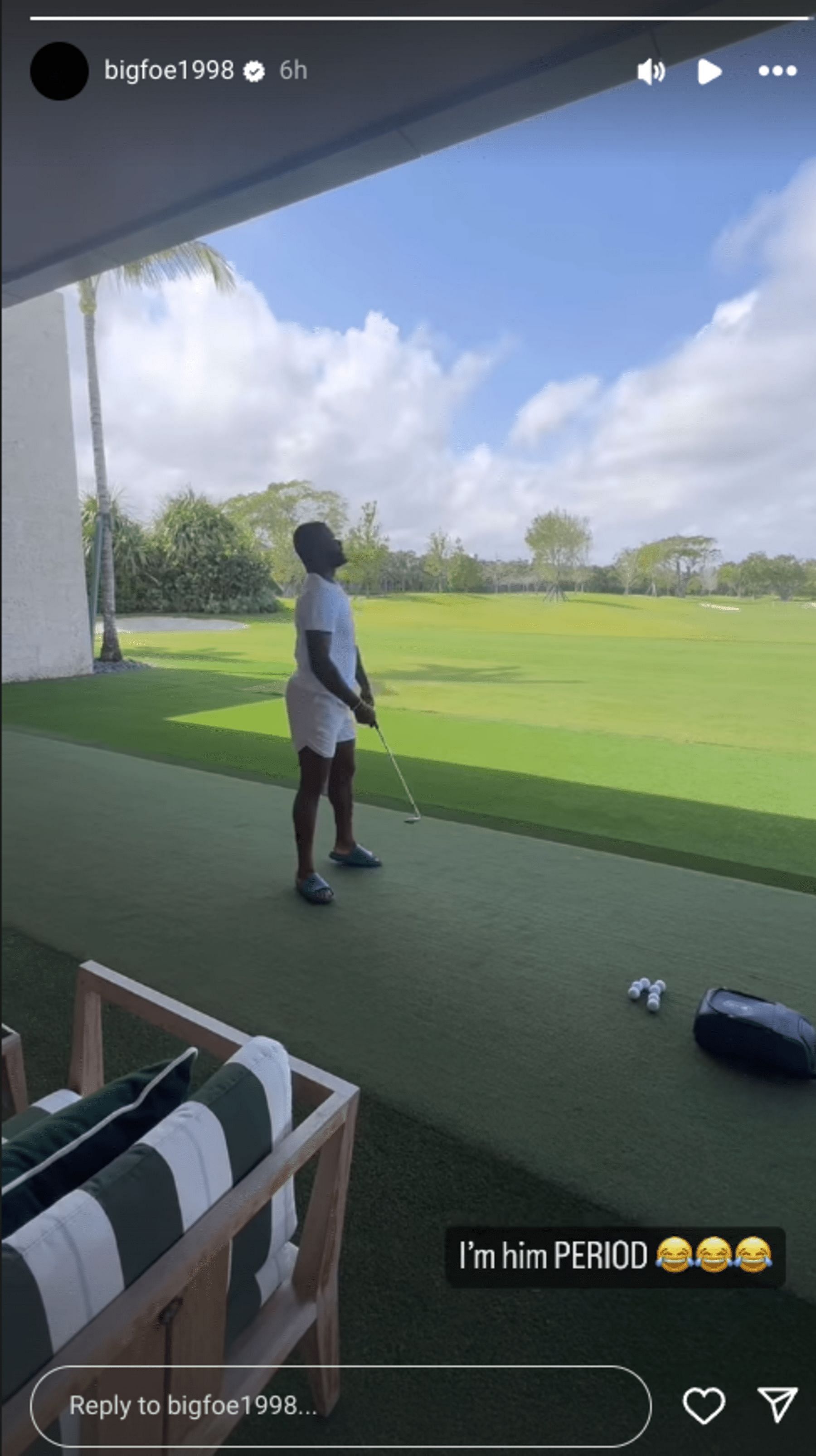 Frances Tiafoe's Instagram story on Wednesday